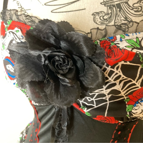 Lip Service Goth Skull Tutu Mini Dress - Picture 4 of 11